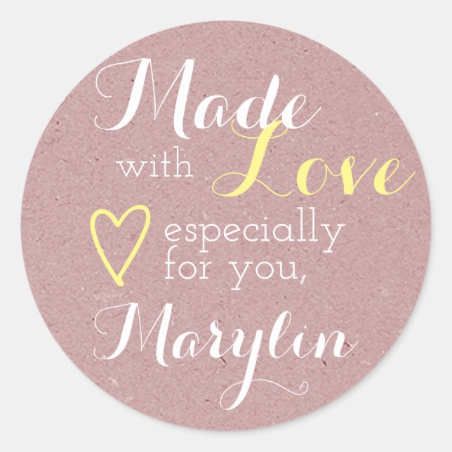 Kraftpapier Lilac Rosé Einfach hergestellt aus Lie Runder Aufkleber (Vorderseite)