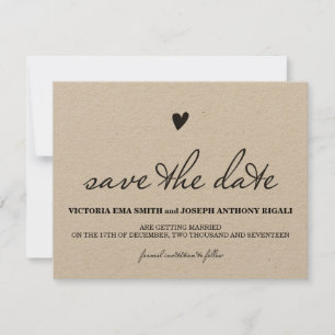 Kraftpapier Save The Date Karte