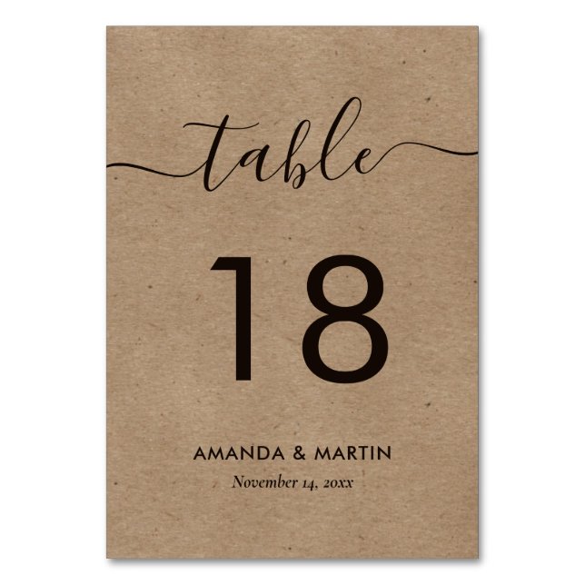 Kraftpapier Tischnummer (Vorderseite)