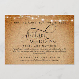 Kraftpapier und Lichter, Online-Hochzeit Einladung
