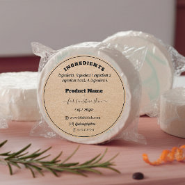 Kraftpapierinhaltsstoff handgefertigte Seifenkennz Runder Aufkleber