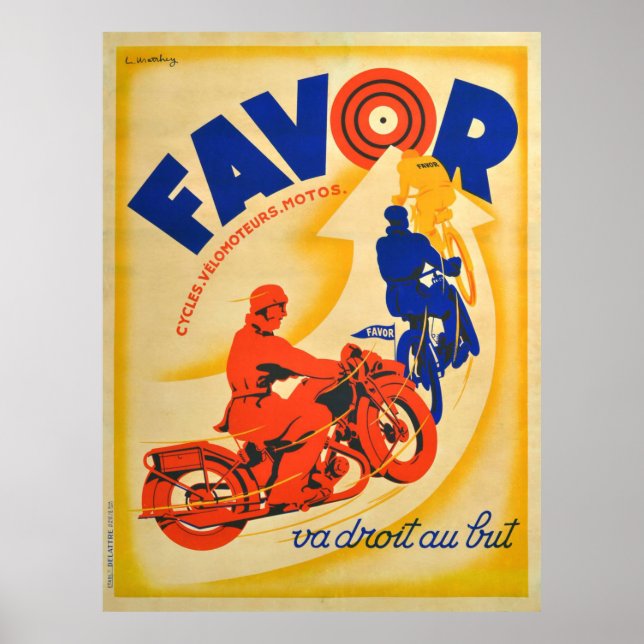 Krafträder - Gefallen - Vintage Kunst Poster (Vorne)