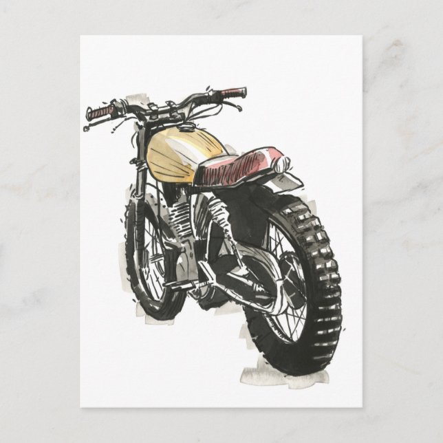 Krafträder in Tinte III Postkarte (Vorderseite)