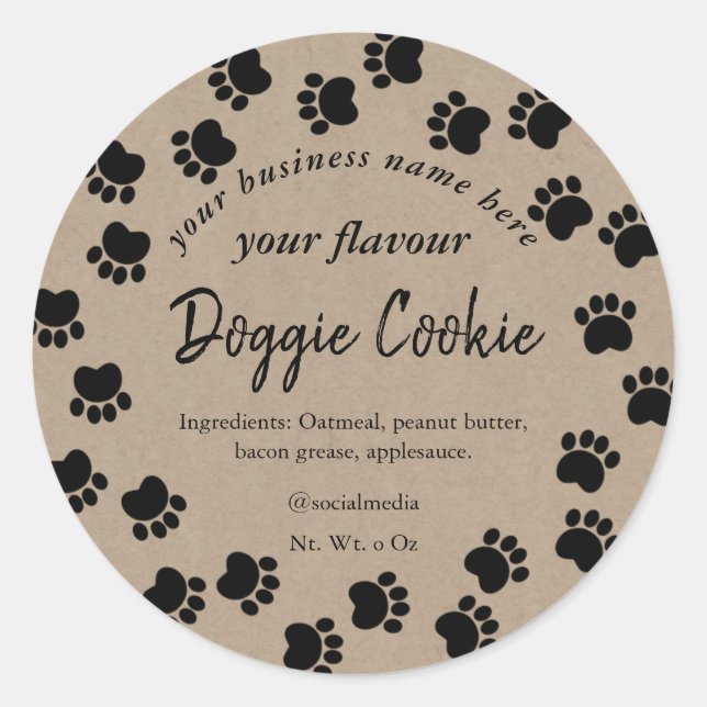 Kraftsackhundpfade Runder Aufkleber (Vorderseite)