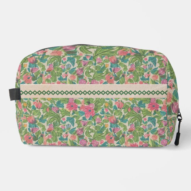 Kraftsackpapier-Kunstwerk Rustikales botanisches G Waschbeutel (Vorderseite)