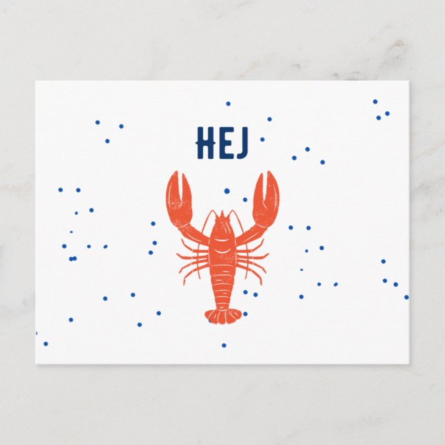 Kräftskiva Hej Hallo Schwedische Grußkarte Postkarte (Vorderseite)