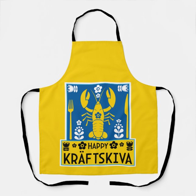 Kräftskiva - Schwedisches Krakischefisch-Party Schürze (Vorderseite)