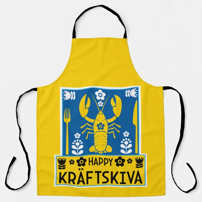 Kräftskiva - Schwedisches Krakischefisch-Party Schürze (Vorderseite)
