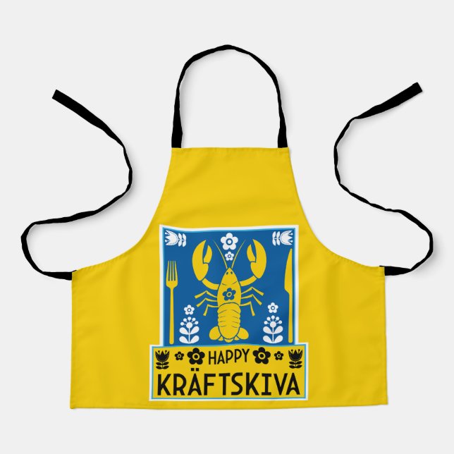 Kräftskiva - Schwedisches Krakischefisch-Party Schürze (Vorderseite)