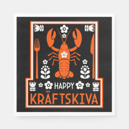 Kräftskiva - Schwedisches Krakischefisch-Party Serviette