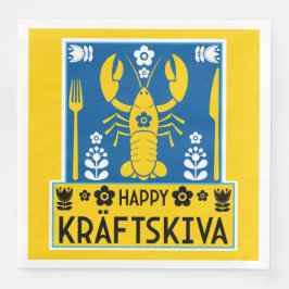 Kräftskiva - Schwedisches Krakischefisch-Party Serviette