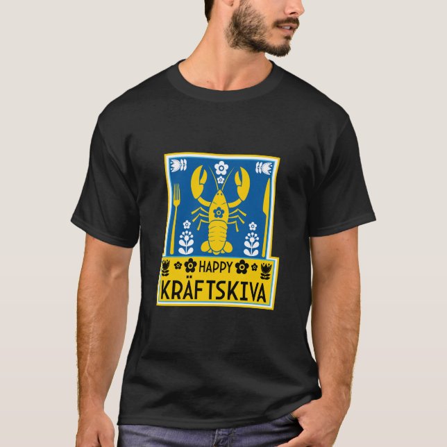 Kräftskiva - Schwedisches Krakischefisch-Party T-Shirt (Vorderseite)