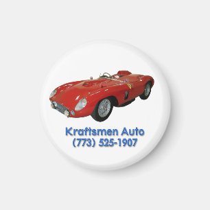 Kraftsmen Auto Blue Schriftart/Red Car Magnet