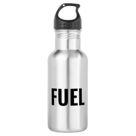 Kraftstoffschwarze Buchstaben minimalistisch cool Edelstahlflasche