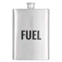 Kraftstoffschwarze Buchstaben minimalistisch cool Flachmann