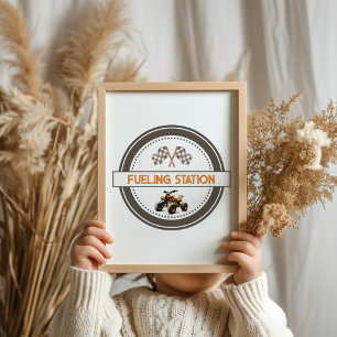 Kraftstoffstation 4 Radrennen Geburtstagszeichen Poster