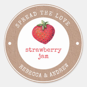 Kraftübertragung Liebe Strawberry Jam Gastgeschenk Runder Aufkleber