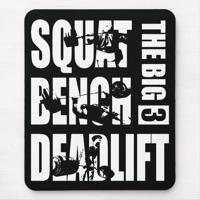 Kraftübertragung - Squat, Bench, Deadlift Mousepad (Vorne)