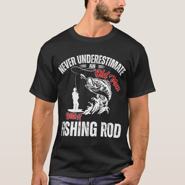 Kraftvolle Angelrute Old Man Tee (Vorderseite)