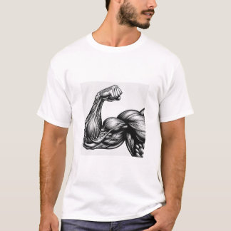 Kraftvolle Bizeps-Beuge-Anatomie Männer-Bodybuildi T-Shirt