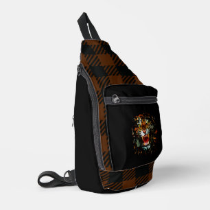 Kraftvolle brüllende Tiger-Kunst Kühner Dschunge Crossbody Bag