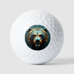 Kraftvolle stilisierte Bärenkunst Golfball