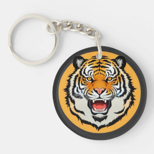 Kraftvolle Tiger-Illustration Schlüsselanhänger