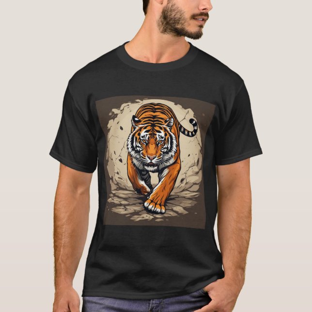 Kraftvoller Ladetiger T-Shirt (Vorderseite)