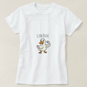 Kraftvoller Muskel-Ente, die den Bizeps anspannt, T-Shirt