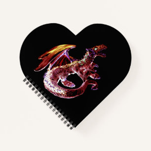 Kraftvolles Rotes Inferno-Drache Augen Fangende Kü Notizbuch