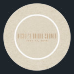 Kraftweiße, rustikale Minimal einfache Gastgeschen Runder Aufkleber<br><div class="desc">Anpassen mit jedem Text</div>