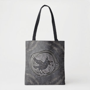 Krähe Crow Rabe ruft CAW! Tasche Tragetasche