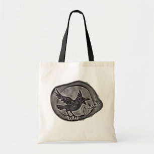 Krähe Crow Rabe ruft CAW! Tasche Tragetasche