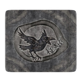 Krähe Crow Rabe ruft KRÄH! Schneidebrett