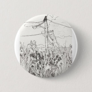 Krähe, die auf einer Power-Linie | Button sitzt