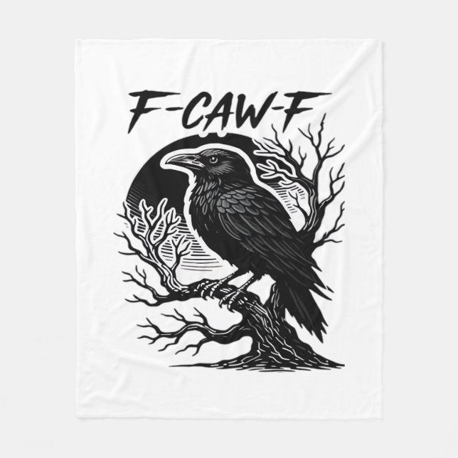 Krähe F-Caw-F Gothic Humor Lustig Fleecedecke (Vorderseite)