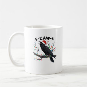 Krähe F-Caw-F Lustige Retro-Weihnachtslichter Weih Kaffeetasse