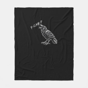 Krähe F-Caw-F Lustige Vintage-Grafik Fleecedecke