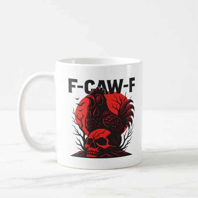 Krähe F-Caw-F Lustiger Gothic-Humor Kaffeetasse (Links)