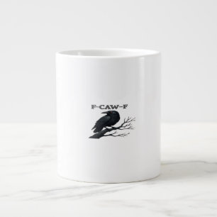 Krähe F-Caw-F Lustiger Gothic-Mond-Vogel-Nippes Er Jumbo-Tasse