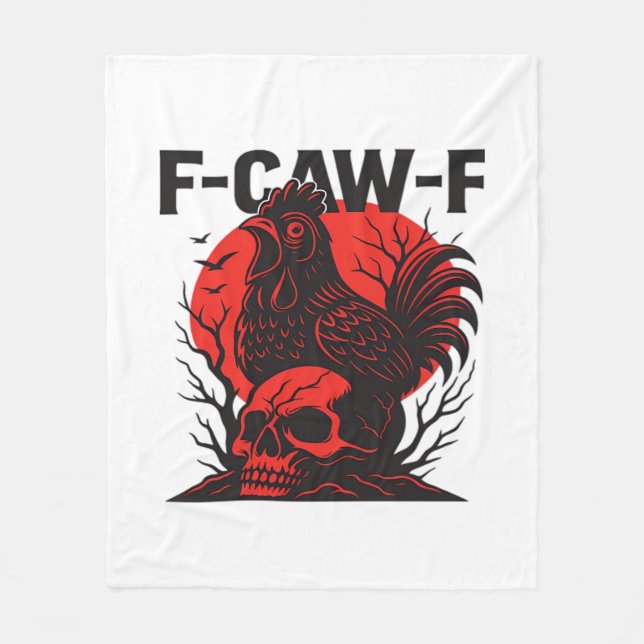 Krähe F-Caw-F Lustiger gothischer Humor Fleecedecke (Vorderseite)