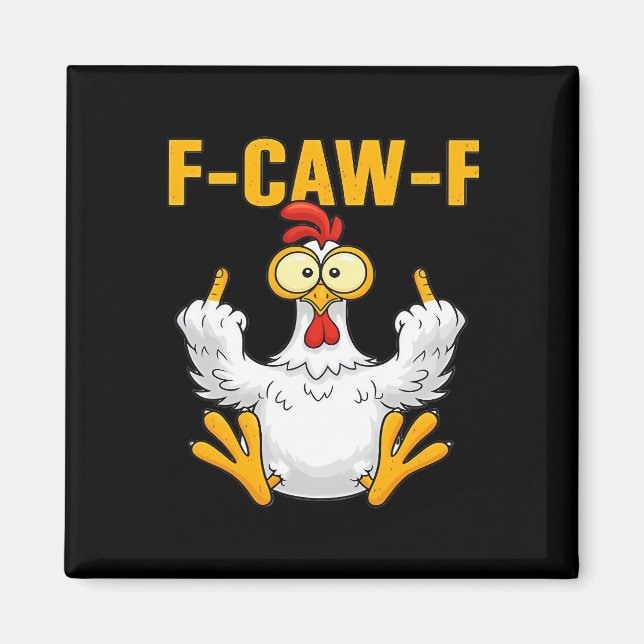 Krähe F-Caw-F Lustiger Humor Gothic Magnet (Vorne)