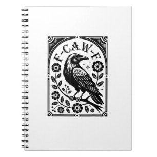 Krähe, F-Caw-F Lustiger Vogel Ästhetik Grafik Notizblock