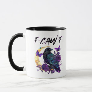 Krähe F-Caw-F Lustiger Vogel F-Caw-F Mond Gothic E Tasse