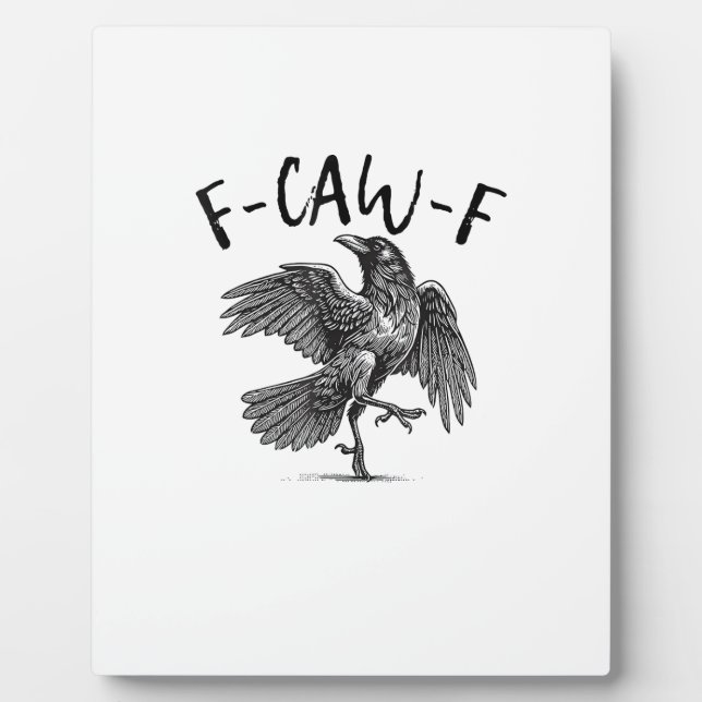 Krähe, F-Caw-F Lustiger Vogel Fotoplatte (Vorderseite)
