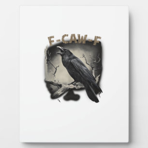 Krähe, F-Caw-F Lustiger Vogel im Vintage-Stil Fotoplatte