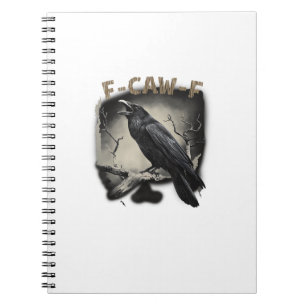 Krähe, F-Caw-F Lustiger Vogel im Vintage-Stil Notizblock