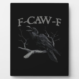 Krähe, F-Caw-F Lustiger Vogel Klassischer Vintage- Fotoplatte