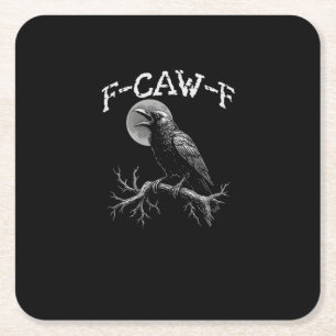 Krähe F-Caw-F Lustiger Vogel Krähe Humor Tri-blend Rechteckiger Pappuntersetzer