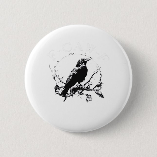 Krähe, F-Caw-F Lustiger Vogel Lustig Trendig Button (Vorderseite)